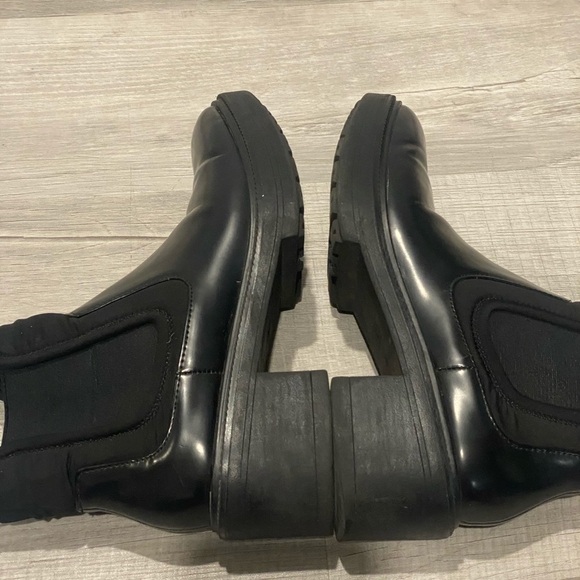 Zara Chelsea Booties Casual Round Toe Chunky Heel Ankle Boots Motorcycle Shoes - Picture 5 of 9